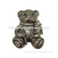 Wholesale 3.5*3cm Antique Silver Tone Christmas Bear Brooch